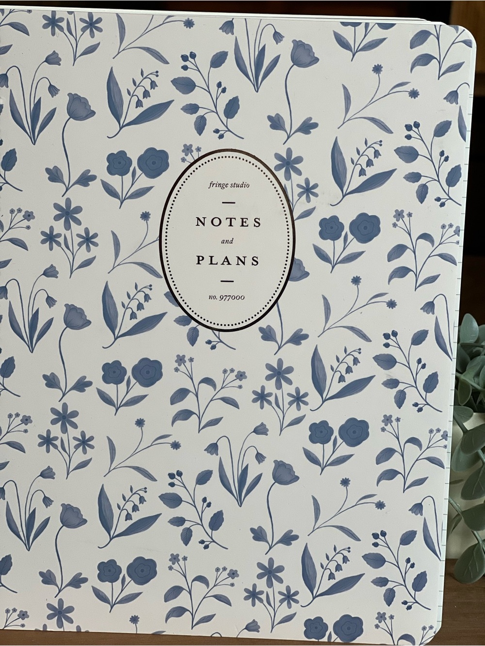 Fringe Studio Blue Floral "Notes and Plans" Notebook